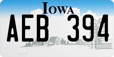 IA license plate AEB394