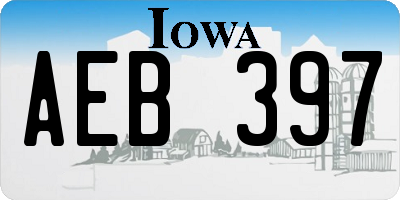 IA license plate AEB397