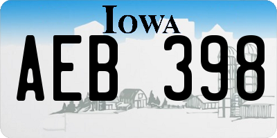 IA license plate AEB398