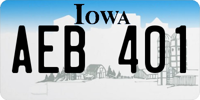 IA license plate AEB401