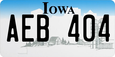 IA license plate AEB404