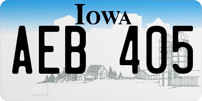 IA license plate AEB405