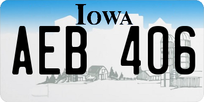 IA license plate AEB406