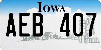 IA license plate AEB407