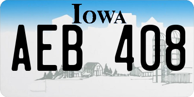 IA license plate AEB408