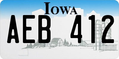 IA license plate AEB412