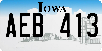 IA license plate AEB413