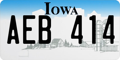 IA license plate AEB414