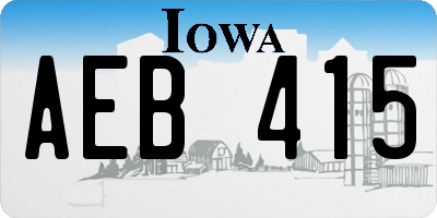 IA license plate AEB415