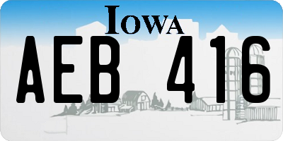 IA license plate AEB416