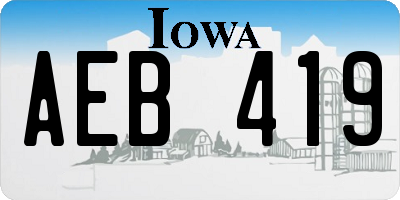 IA license plate AEB419