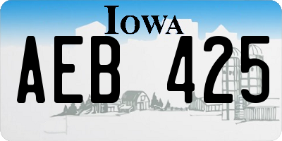 IA license plate AEB425
