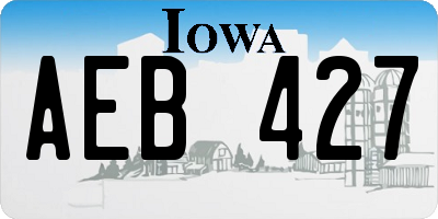 IA license plate AEB427