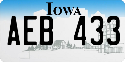 IA license plate AEB433