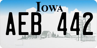 IA license plate AEB442
