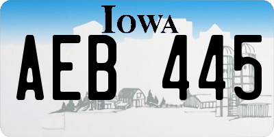 IA license plate AEB445