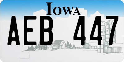 IA license plate AEB447
