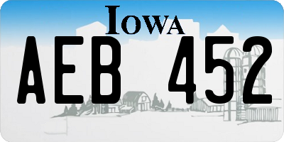 IA license plate AEB452