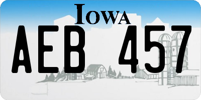 IA license plate AEB457