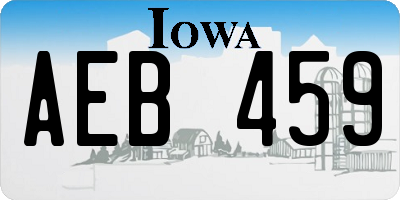 IA license plate AEB459