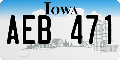 IA license plate AEB471