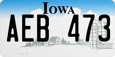 IA license plate AEB473