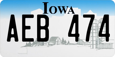 IA license plate AEB474
