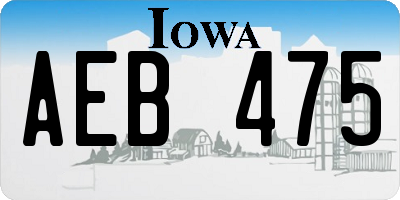 IA license plate AEB475