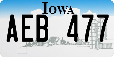 IA license plate AEB477