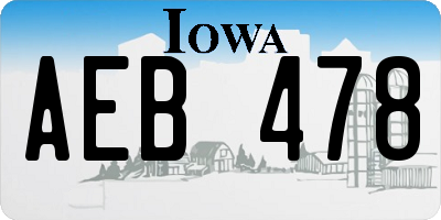 IA license plate AEB478