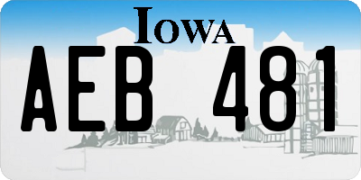 IA license plate AEB481