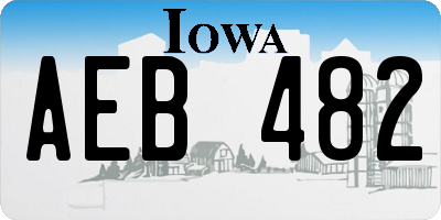 IA license plate AEB482