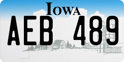 IA license plate AEB489