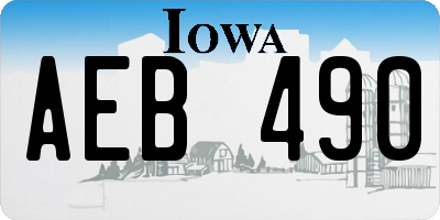 IA license plate AEB490