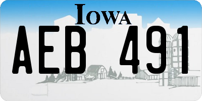 IA license plate AEB491