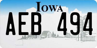 IA license plate AEB494