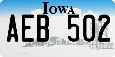 IA license plate AEB502