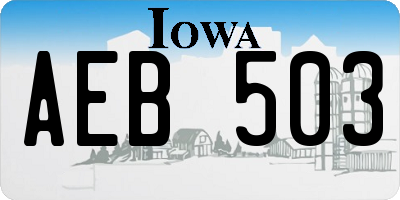 IA license plate AEB503