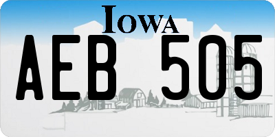 IA license plate AEB505