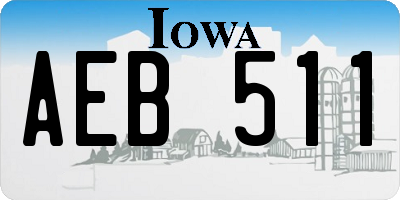 IA license plate AEB511