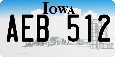 IA license plate AEB512