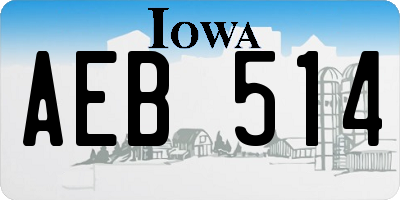 IA license plate AEB514
