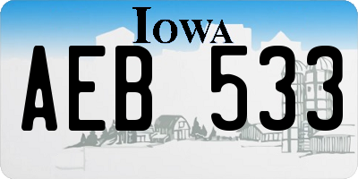 IA license plate AEB533