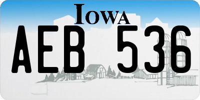 IA license plate AEB536