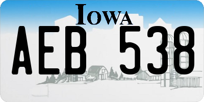 IA license plate AEB538