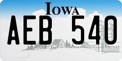 IA license plate AEB540