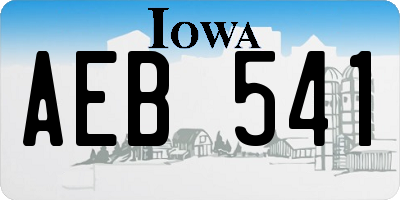 IA license plate AEB541