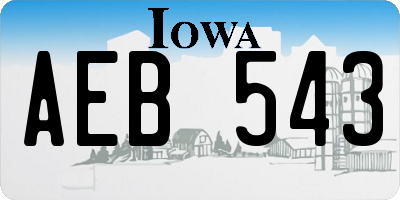 IA license plate AEB543