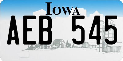 IA license plate AEB545