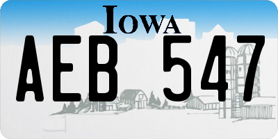 IA license plate AEB547